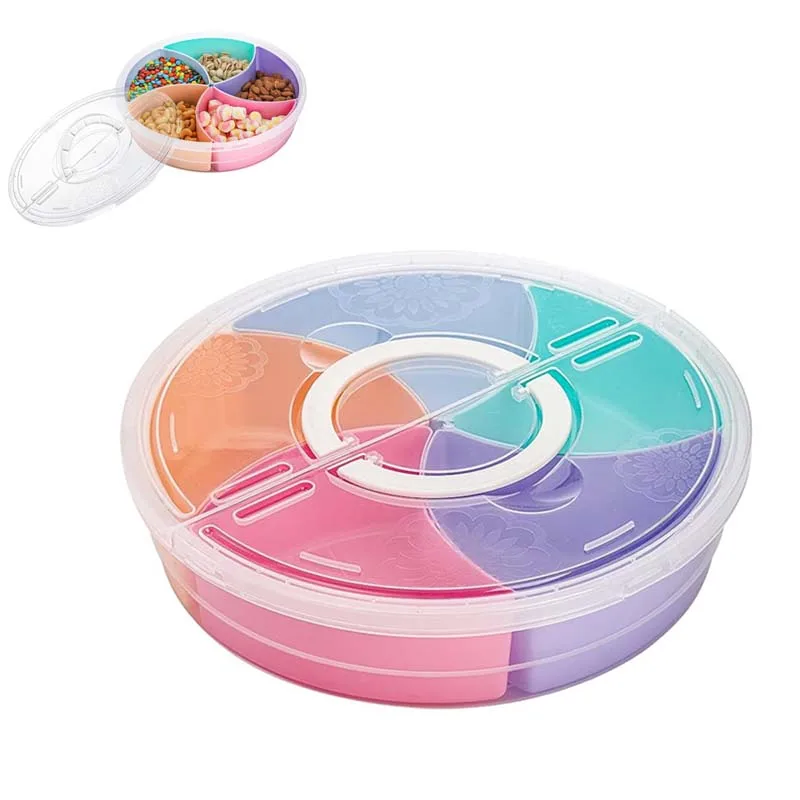 

Multi-function Food Storage Tray with Lid Food Containers Tray To Keep for Nuts and Candy Dried Fruit Snack Plate Serving Platte