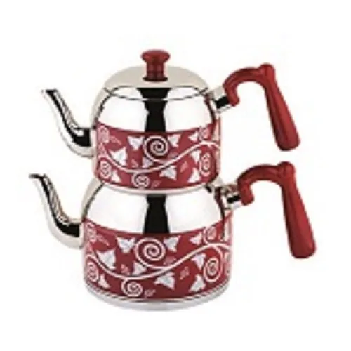 Özkent K-371 Violet Patterned Mini Teapot Red