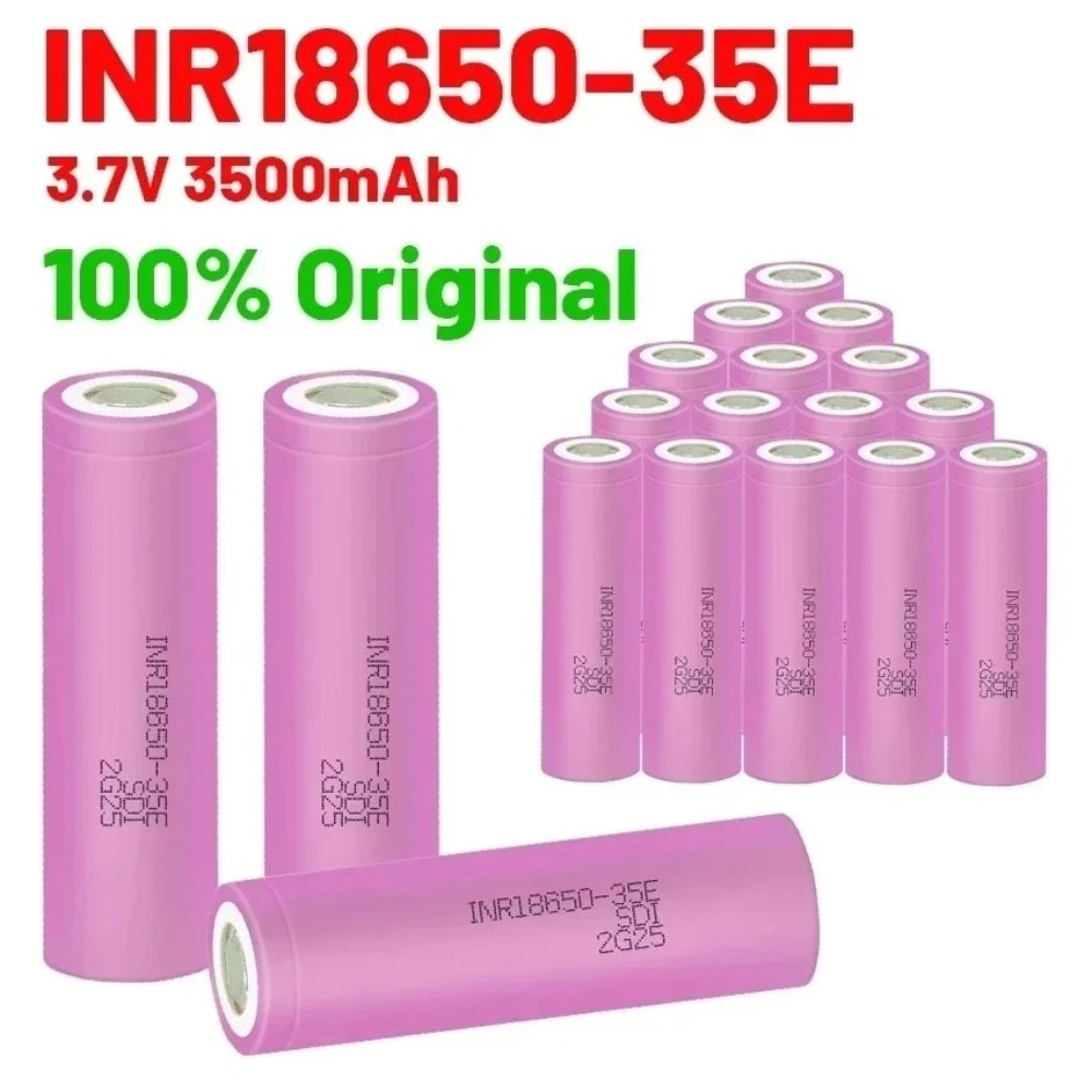 Batterie rechargeable lithium-ion INR18650, batterie pour outil électrique à courant élevé 25A, capacité réelle 18650 35E 3.7V 3500mAh