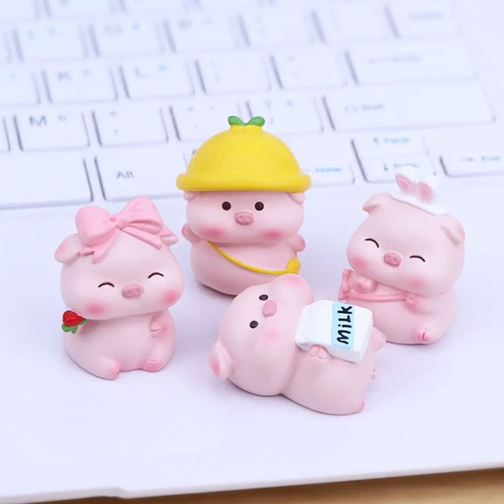 Mini Piggy Car Dashboard Toys Dolls Figures Home Car Decoration For Auto Accessories Cartoon Pig Cute Car Ornaments Gifts