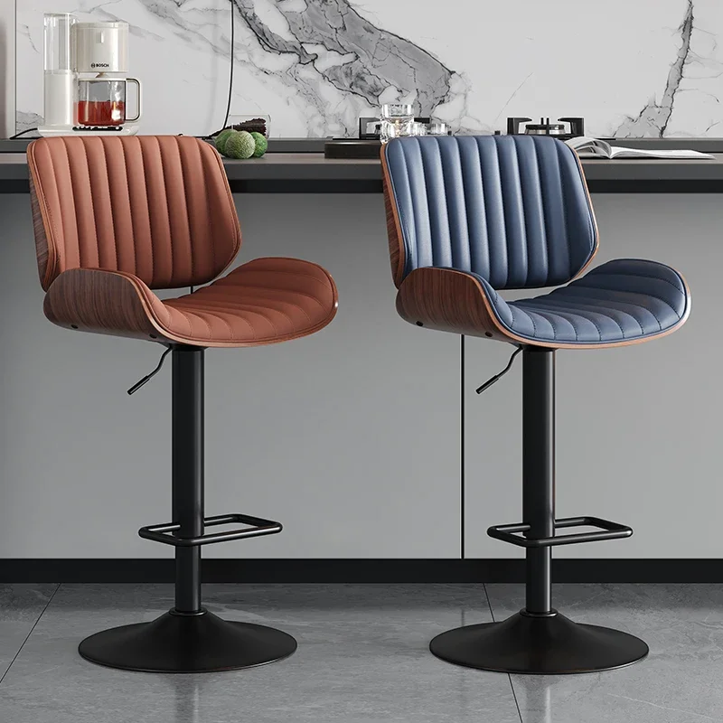 Chaises de Bar réglables en métal et bois, tabouret de luxe à dossier avant, salle à manger, cuisine, île ergonomique, Silla Alta Para Barra, meubles de Bar