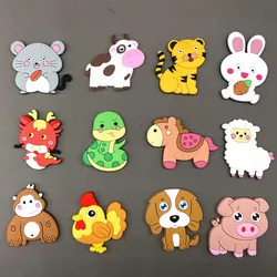 2024 New Animal Fridge Magnets for Kids Cute Magnets for Refrigerator Children Learning Toys PVC Magnetic Sticker Zoo Animals