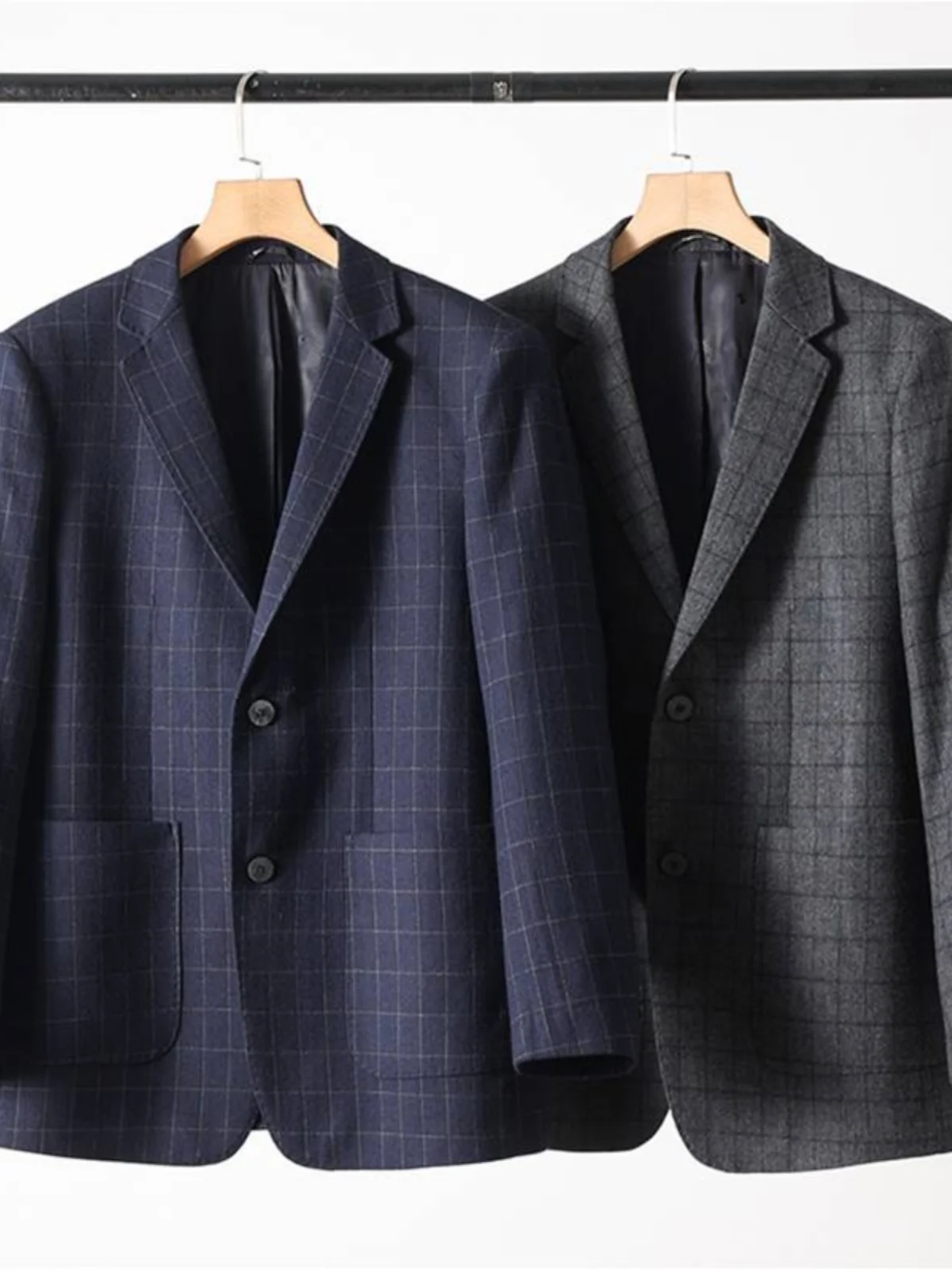

Мужской шерстяной повседневный модный пиджак в клетку, удобный, для весеннего сезона, с длинными рукавами, приталенный крой, с декоративными пуговицами