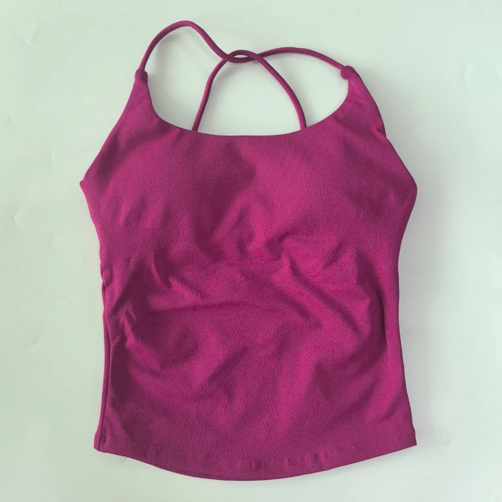 Pericic Twist Back Top Sexy Rückenfreies Gepolstertes Gym-Top Damen Yoga-Anzug Weste Eingebauter BH Activewear Atmungsaktiver Sport-BH Tanktops – Detail 13