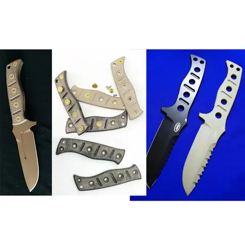 2 Colors Micarta Material Knife Handle Patches Scales For Benchmade Fixed Adamas 375 Knives With Screws Replace Parts