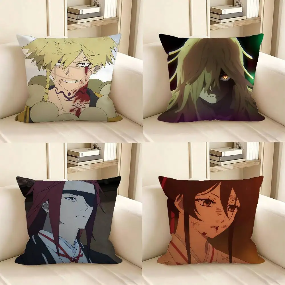 1pc Anime Hell's Paradise Pillow Case Fashion Square Pillowcase Bedroom Sofa Room Ins Decoration Leisure