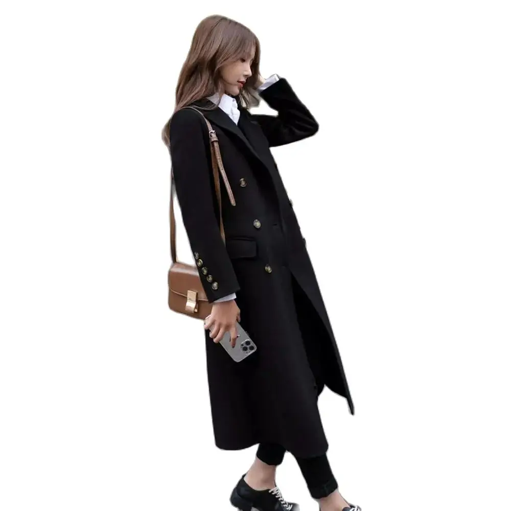 French Temperament Advanced Woolen Coat Female 2024 Autumn And Winter New High-end Fashion Joker Loose Woolen Coat Female Tide.