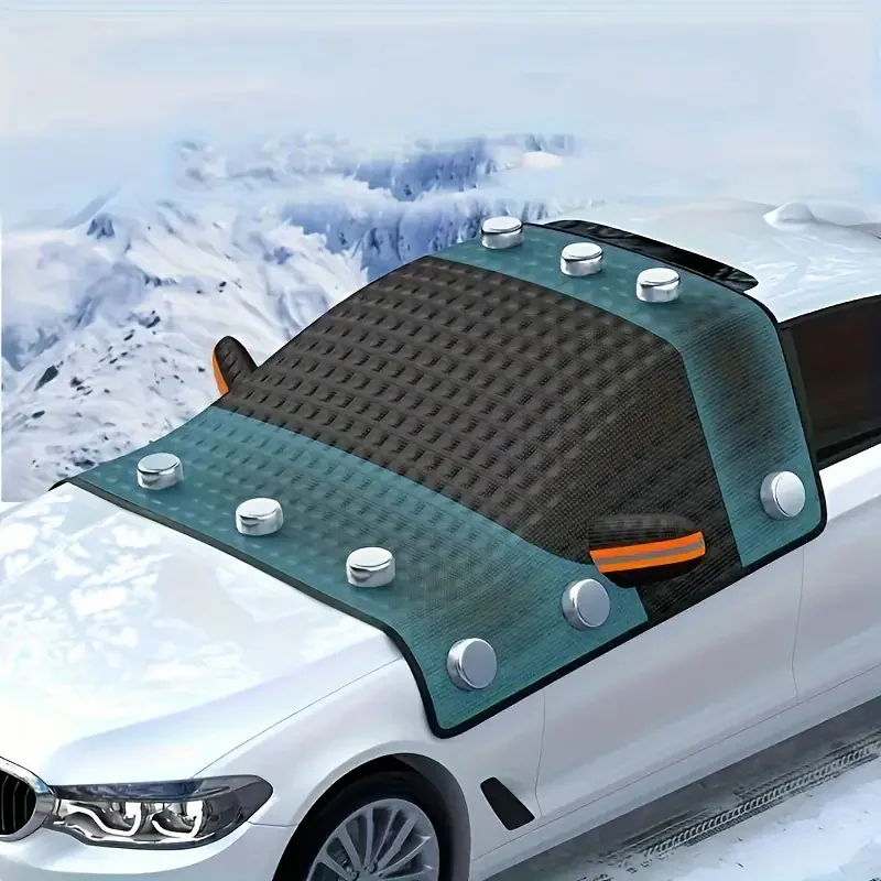 1-2PCS Windshield Cover Car Thickened Magnetic Snow Sun Shade Frostproof Half Cover Glass Protector Auto Accessories