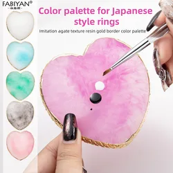 Heart-shaped Agate Stone Nail Color Palette Mixing Color Gel Polish Display Pallet False Nail Tips Shelf DIY Manicure Tools