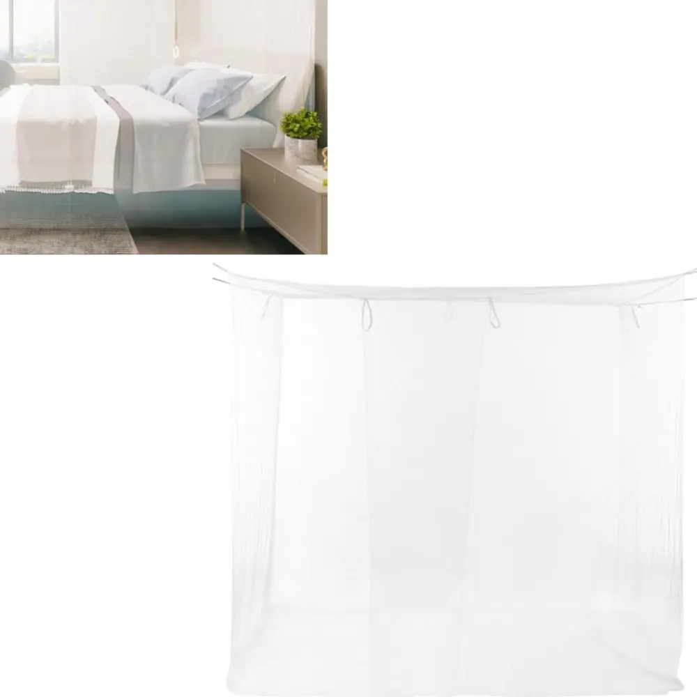 Durable Thin Mesh Netting Mosquito Net Single Door White Insect Mesh Tent 4 Corners Mosquito Net Canopy Patio Backyard