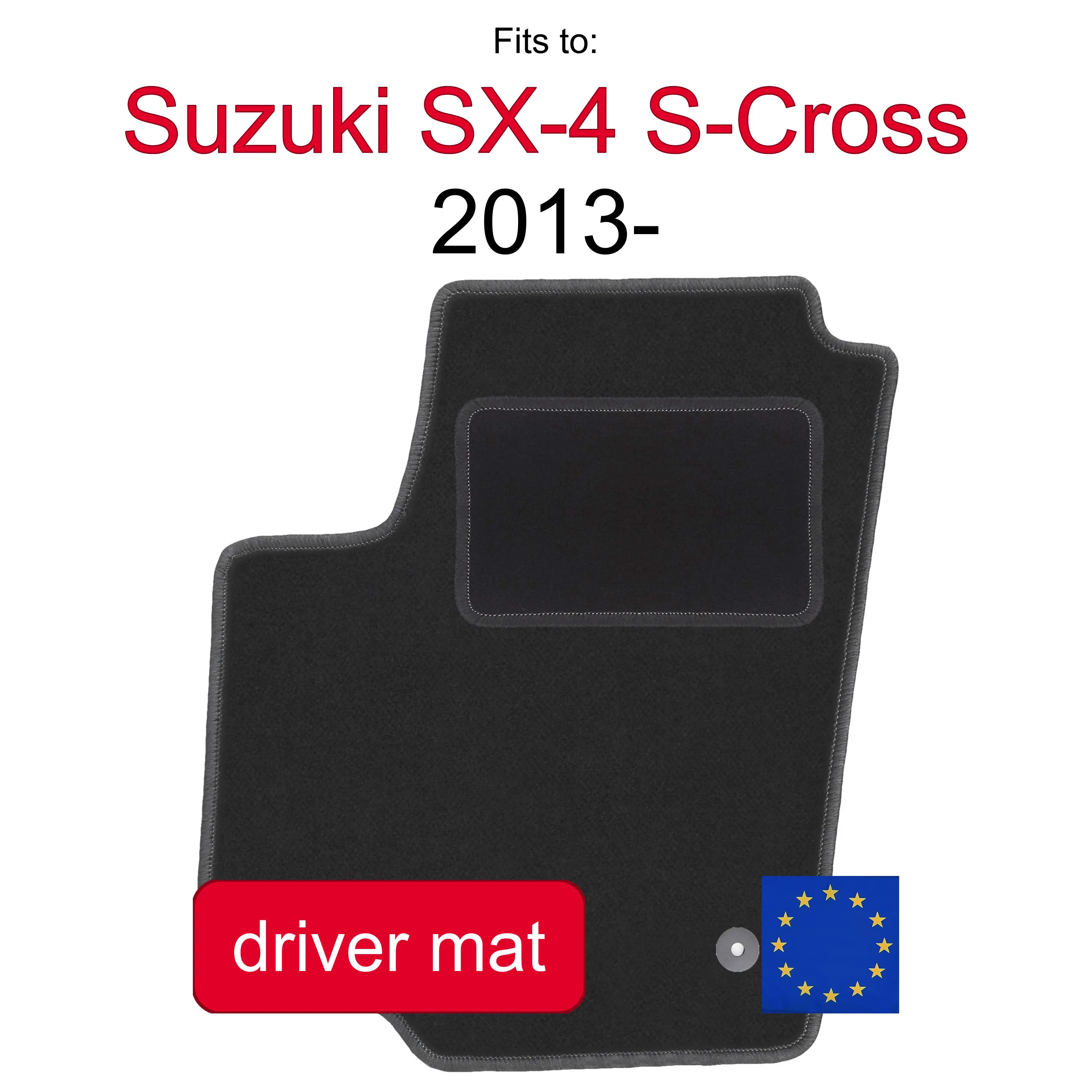 Velour tapijt voor bestuurderszijde voor Suzuki SX-4 S-Cross crossover (2013-) - Grafietkleur (1 stuk)
