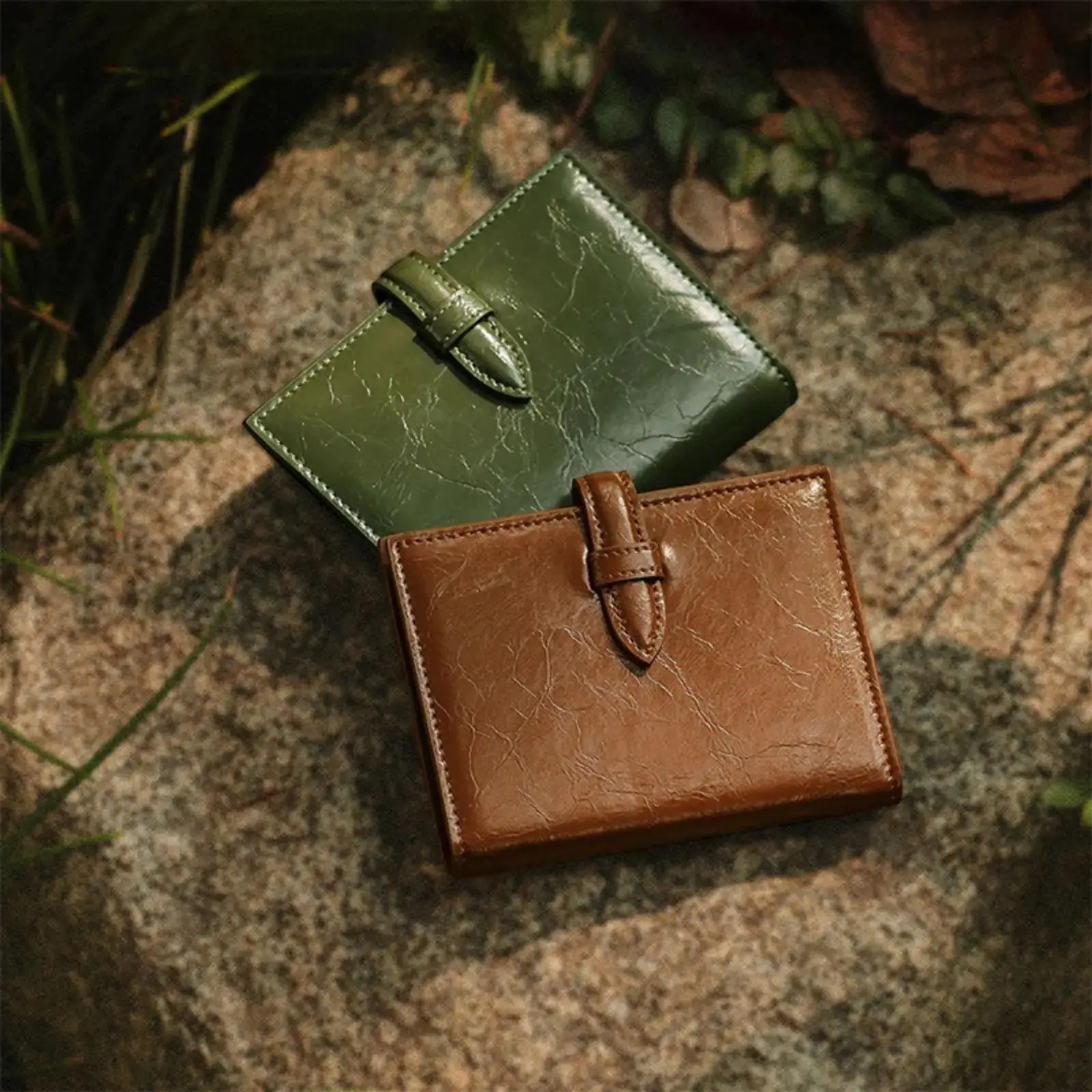 ITAMOOD-Sac à main vintage pour femme, portefeuille court en cuir texturé ciré à l\'huile résistant à l\'usure, antivol, porte-cartes de crédit