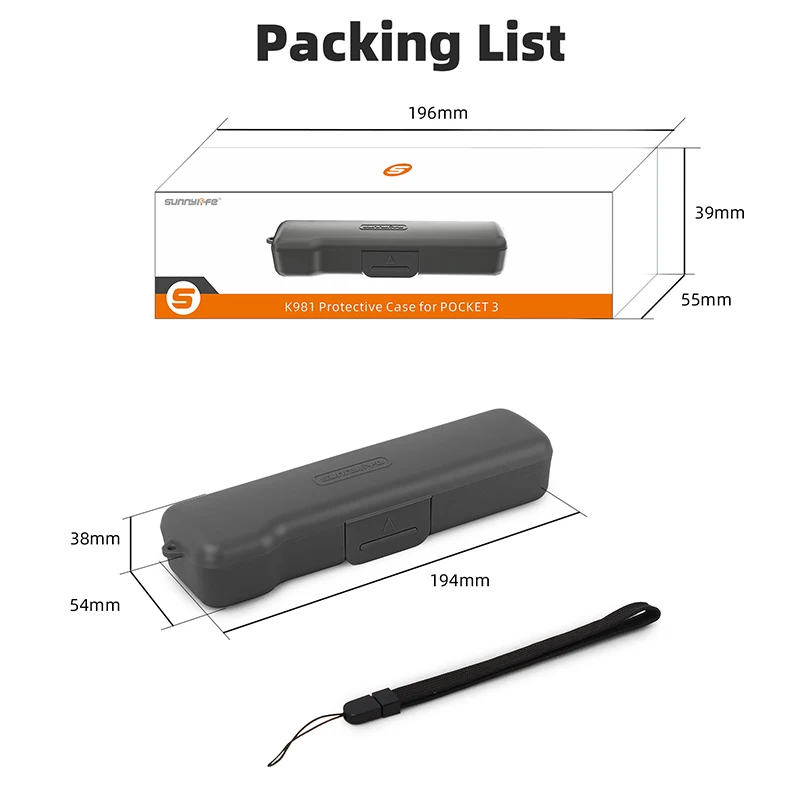 ل DJI Osmo Pocket 3 واقية قذيفة مكافحة الغبار غطاء عدسة الكاميرا المدمجة حقيبة التخزين صندوق مع الحبل لملحقات مدونة الفيديو