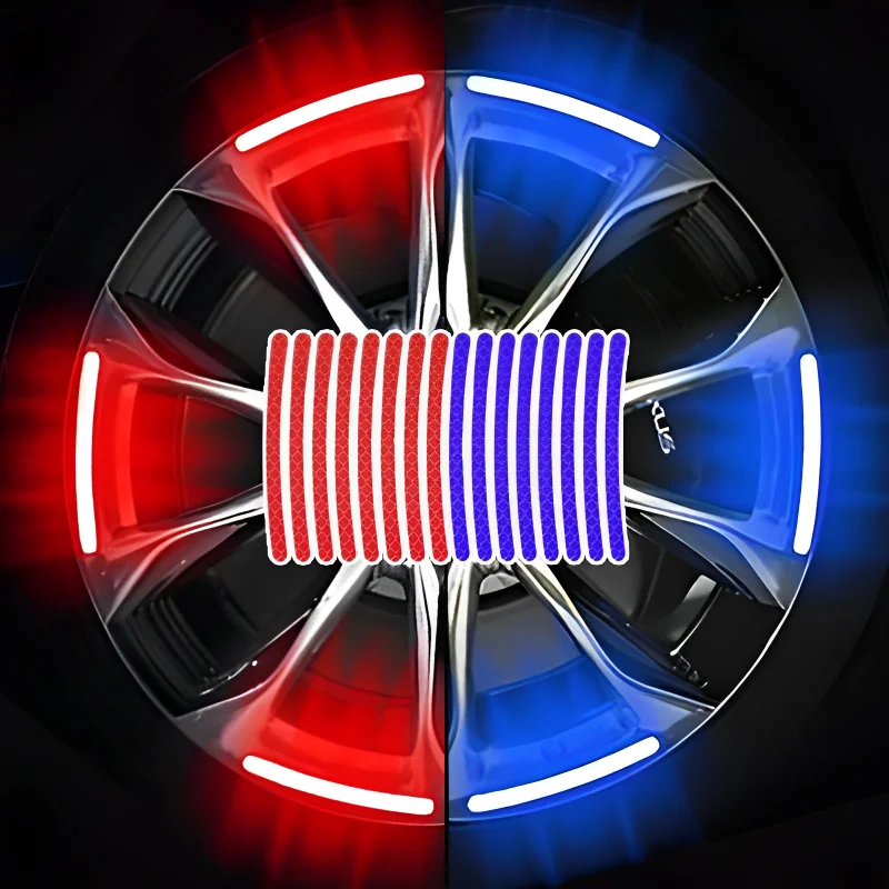 

Светоотражающие наклейки на колеса автомобиля, Стайлинг автомобиля, декоративные наклейки, ночные предупреждающие наклейки для велосипедных автомобилей и мотоциклетных шин