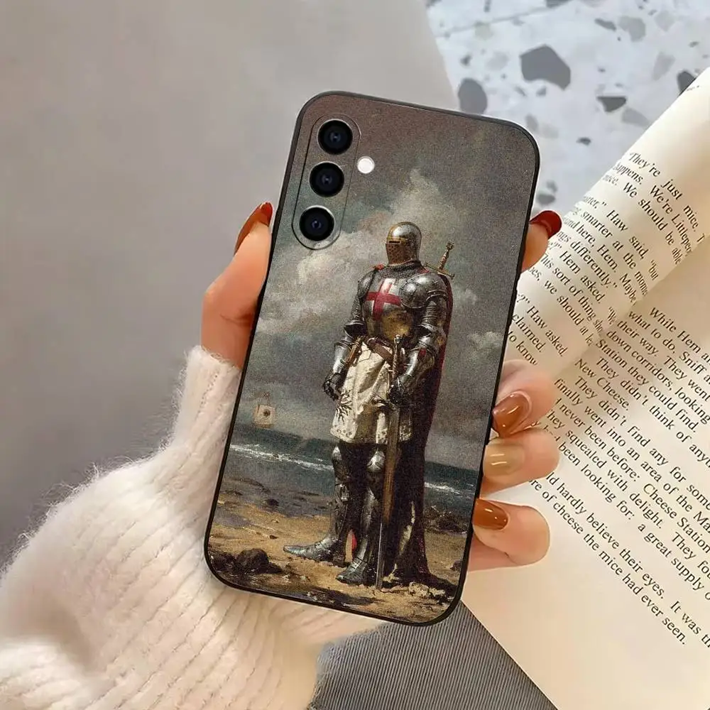 حافظة هاتف K-Knights T-Templar مصنوعة من السيليكون الأسود الناعم لهاتف سامسونج جالاكسي A73، A72، A71، A70، A53، A52، A51 #6