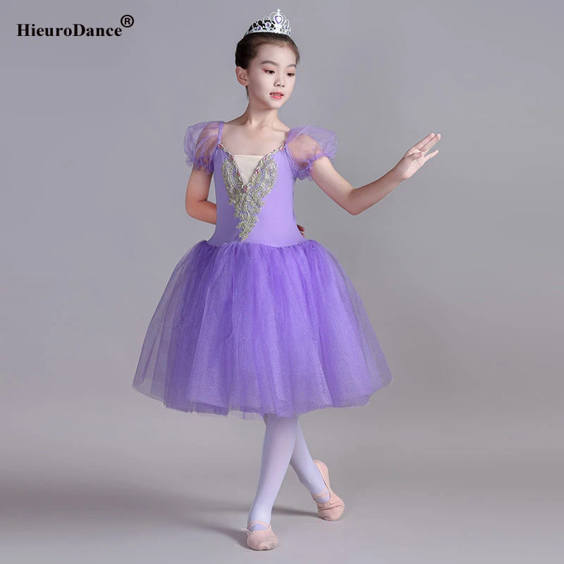 Vestido de balé para meninas, Competição Tutu para crianças, Tutu traje para bailarina, Tutu panqueca para dança