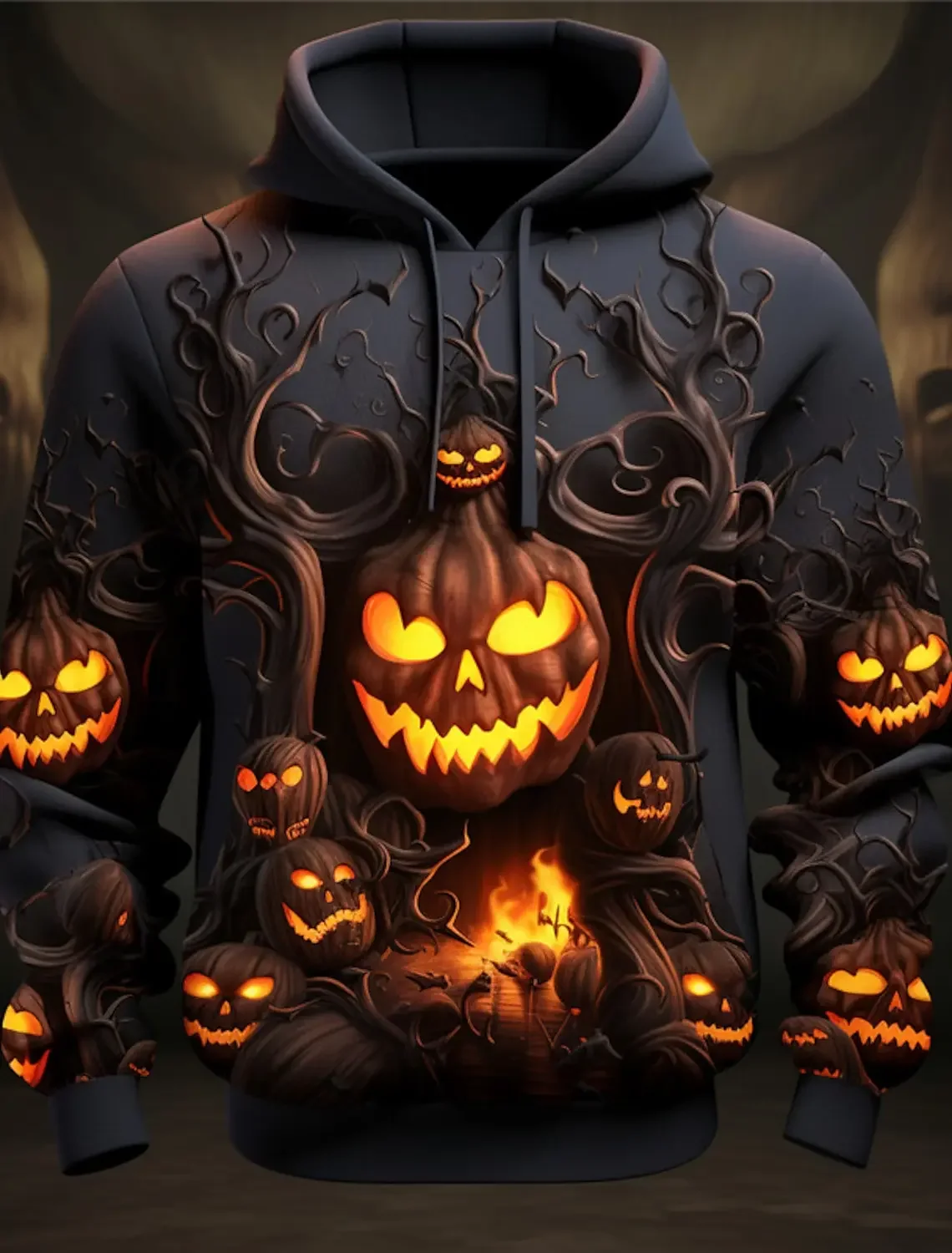 

Halloween Men's Pattern Hoodie Pumpkin Print Daily Classic Casual Pullover Vacation Outing Hoodie Long Sleeve Hooded Pumpkin