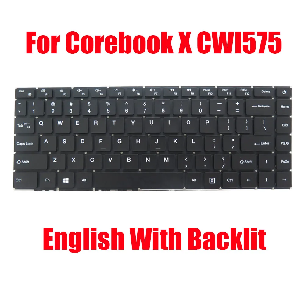

Клавиатура для ноутбука Chuwi для Corebook X CWI575 английская, США, черная, с подсветкой, новая