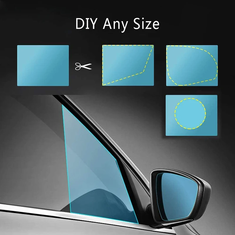 30cmx100cm DIY Size Rain-proof Film Car Mirror Rearview Mirror Anti Fog Sticker Bathroom Mirror Waterproof Clear Vision Films