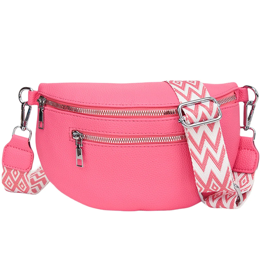 PU Leather Retro Banana Bag Women Chest Bag Waist Fanny Pack Sling Crossbody Shoulder Bag Chest Bum Belt Bag Half Moon Hobo Bag