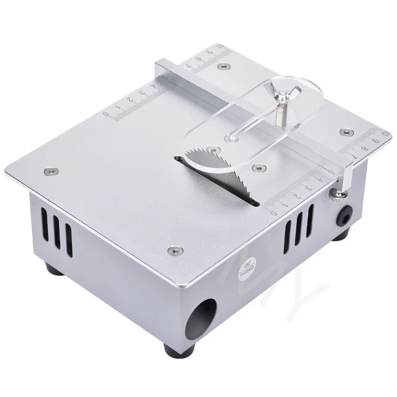 Table Saw Mini Desktop Electric Circular Saw 96W Seven-Speed Speed Regulation Cutter Speed Angle Adjustable DIY Woodworking Cutt