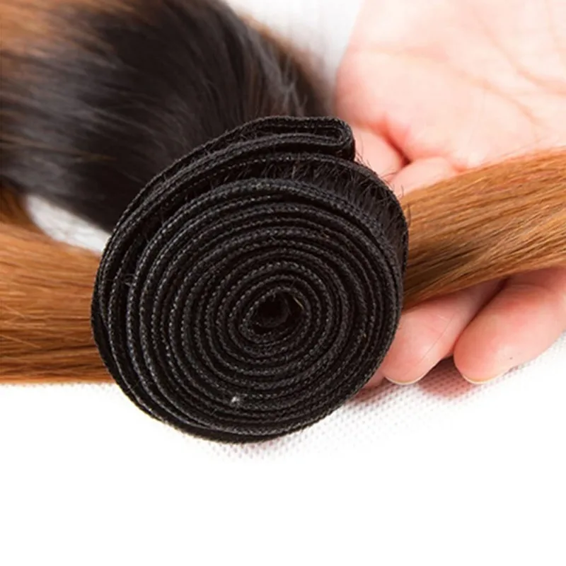 1b30 Rechte Bundels Menselijk Haar Ombre Bruine Bundels 100 G/stk Voor Vrouwen Braziliaanse Remy Menselijk Haar Ombre Kleur 1b30 Bundels