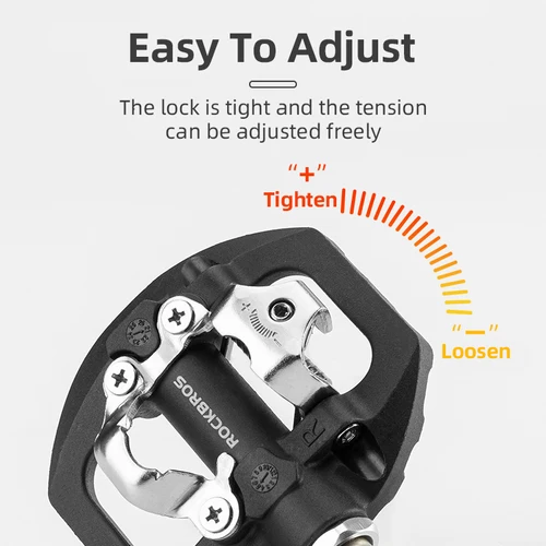 Imagen 2 del producto ROCKBROS Pedal de bloqueo de bicicleta 2 en 1, bloqueo antideslizante, Pedal de nailon, pedales de bicicleta de montaña, plataforma de tacos planos, accesorios para bicicleta Shimano SPD