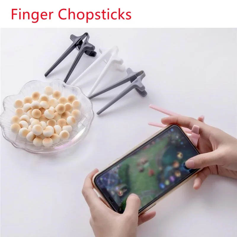 Snack Chopsticks Play Games Finger Chopsticks Lazy Assistant Clip Snacks Not Dirty Hand Rings Accessory Tableware Kitchen Tool