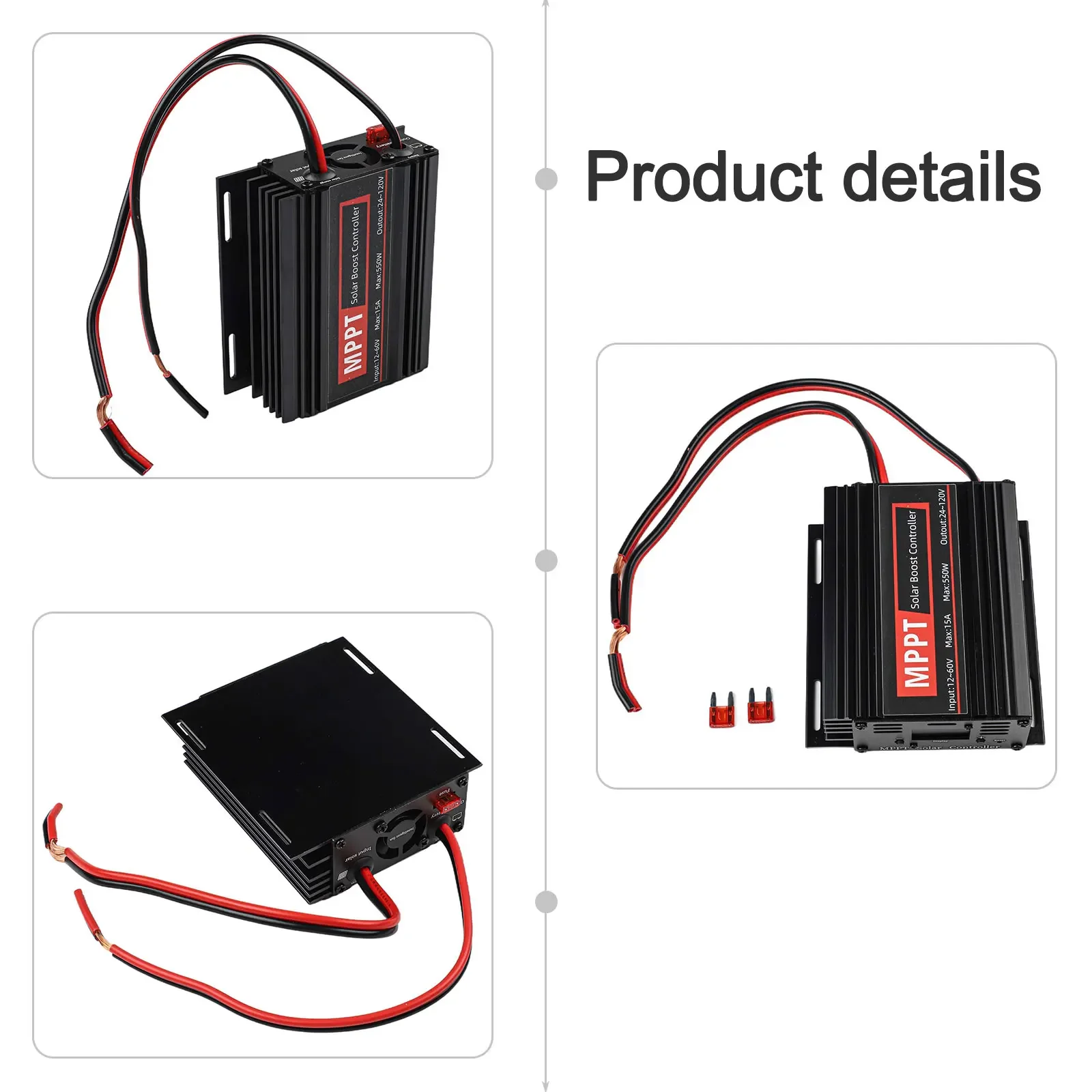 15A 550W For MPPT For Solar Controller Booster 12V~50V Input Booster 24~88V Charger For OLED LCD Display Solar Boost Controller