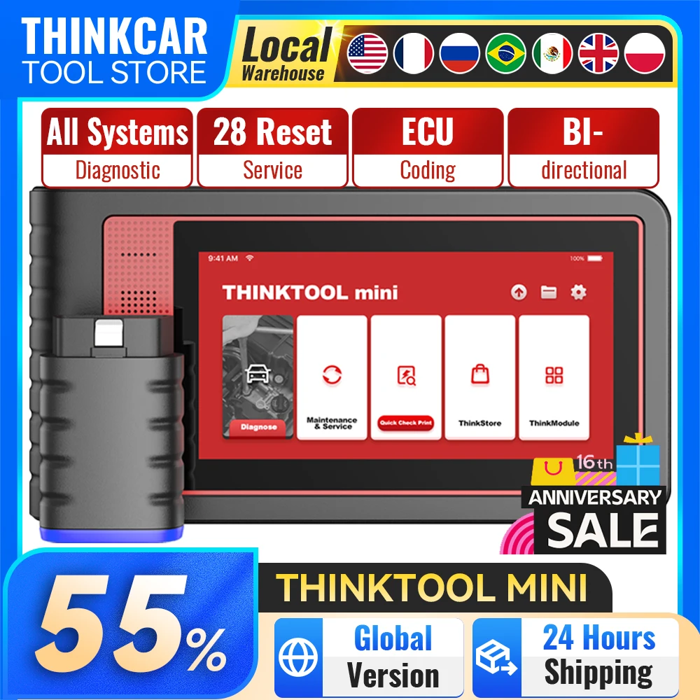

THINKCAR Thinktool Mini OBD2 сканер профессиональный полный системный автоматический сканер 28, сброс все программное обеспечение, бесплатное обновление, диагностические инструменты