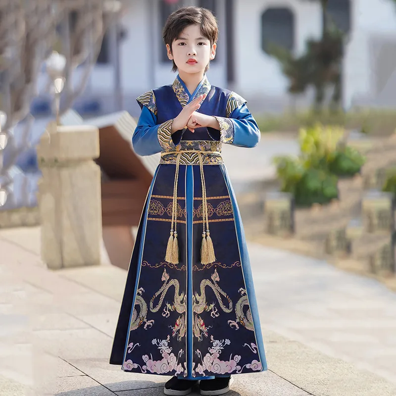 

Traditional Chinese Boy Hanfu Dress Set Kids Clothes Vestidos Stage Baby Chino Costume Girl Suit Cosplay Children Ancient Outfit