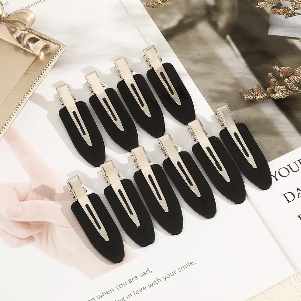 4pcs/set No Bend Seamless Hair Clips Side Bangs Barrette Makeup Washing Face Girls Hair Accessories Women Black Styling Hairpin