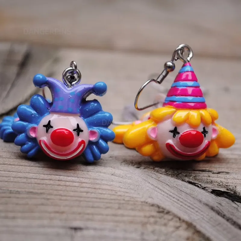 New Cute Horrible Clown Eccentric Earrings Creative Resin Earrings Novel Women\'s Gifts Personalized Jewelry for Women