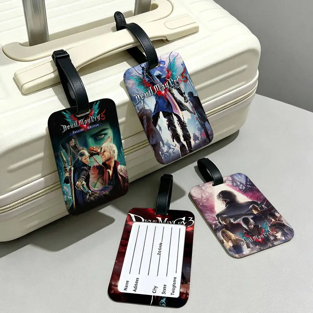 Action single-player games D-Devils May Cry Anti lost Travel Luggage Tag PVC ID Information Card Holder Baggage Name Label For