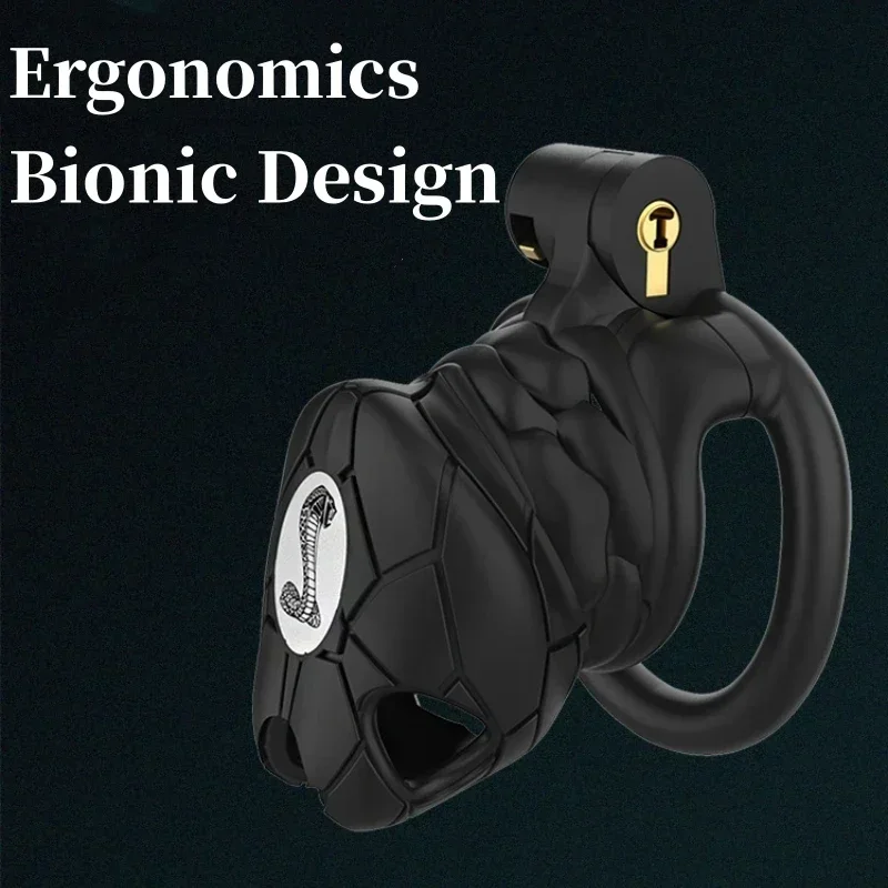 V8.0 Cobra Chastity Cage Male Cb Lock with 4 Size Penis Rings Abstinence Anti Cheating Cock Device Male Gay Sexy Toys Sex Shop