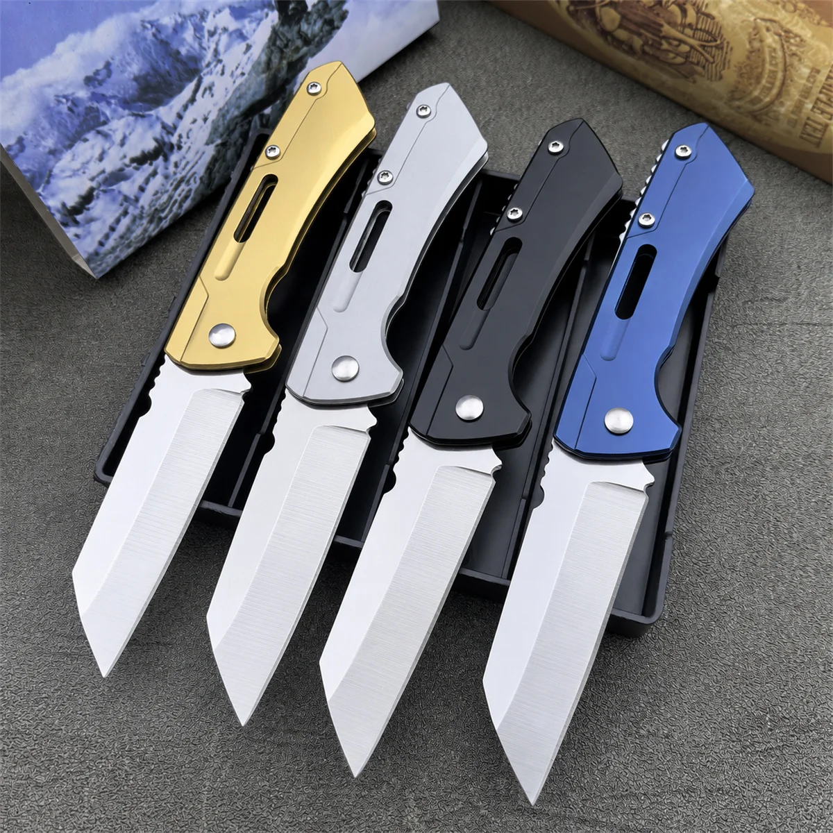 Camping Cooking Knife Set - 4 Pack Pocket Knife Set Folding