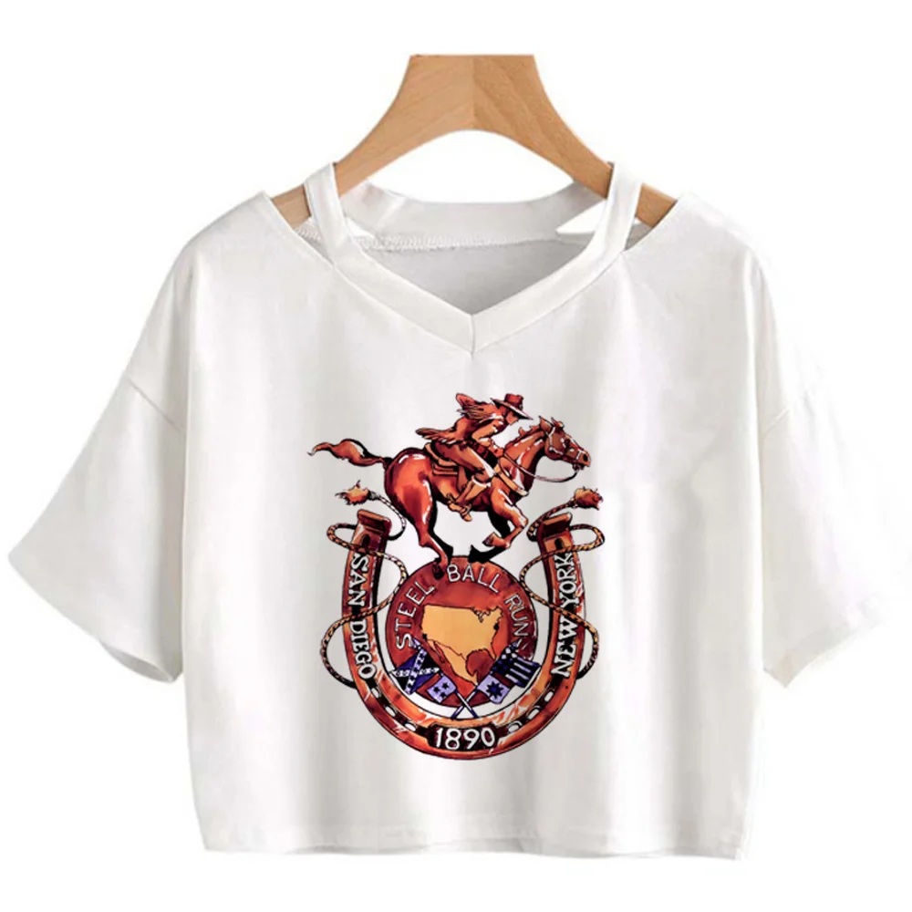 Steel Ball Run Jojo Bizarre Adventure cropped top girl vintage japan gyaru scene  shirt emo grunge 2000s meme streetwear