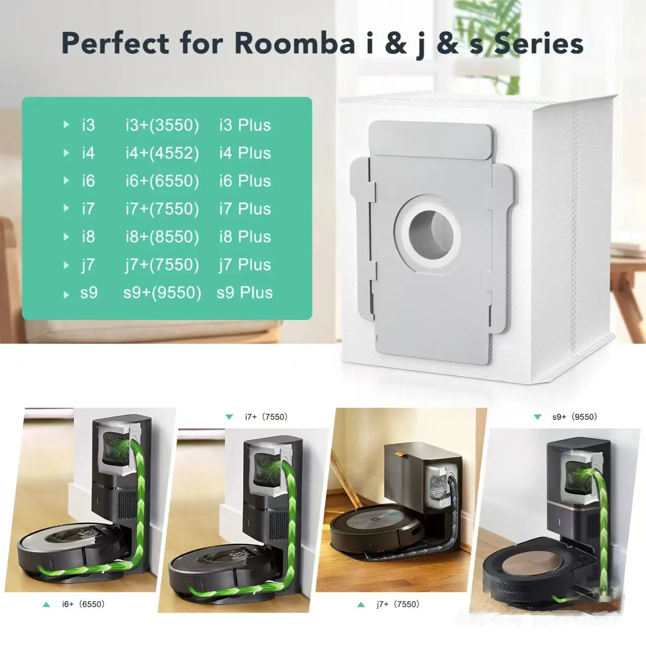 Para sacos de pó peças reposição para irobot roomba i1 + i3 + i4 + i5 + i6 + i7 + i8 + s9 + combo j7 + combo i8 + robô aspirador substituição