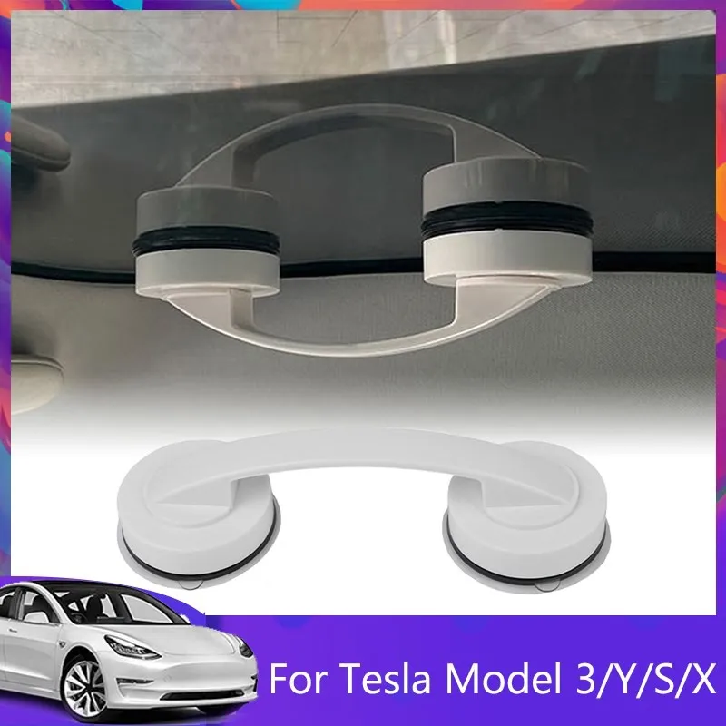 Roof Safety Handle Armrests Car Gadget Pull Tab Ring For Tesla Model 3 Y X S 2017-2023 Accessories Strong Suction Cup 2023