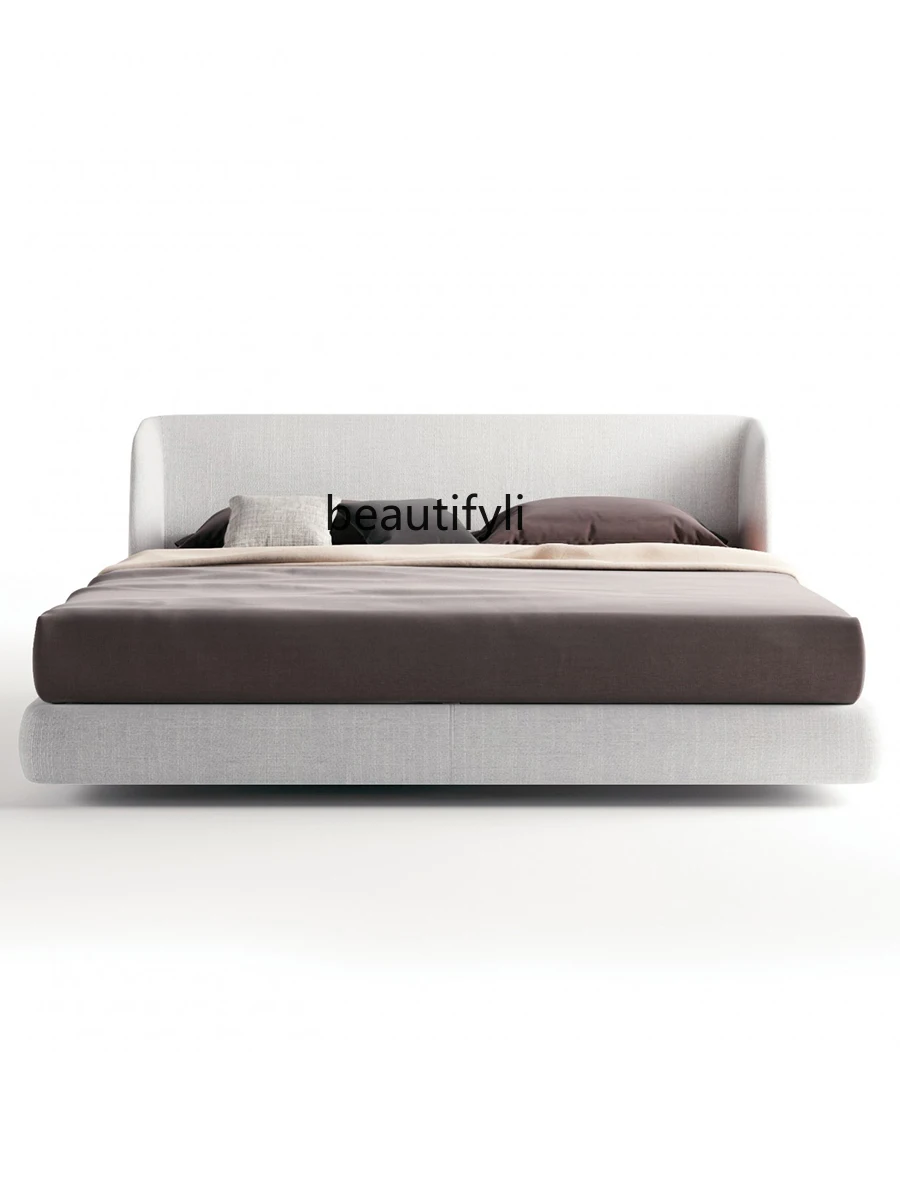 Italian Minimalist Fabric Bed Bedroom Double Master Bedroom 1.8 M Nordic Style Designer Bed