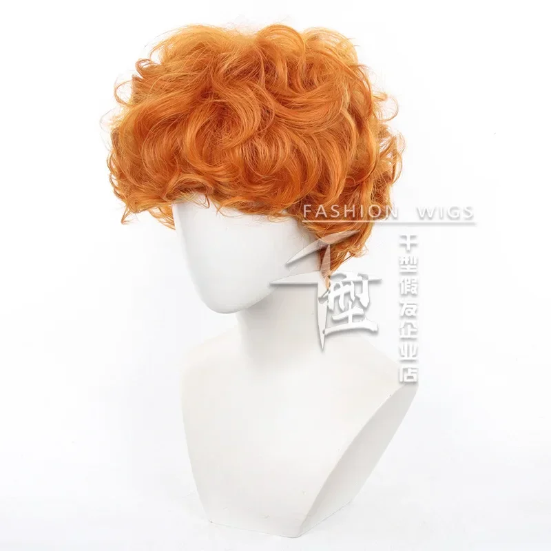 Anime Panty & Stocking with Garterbelt Brief Cosplay Wig Stocking Brief Orange short curly hair Role Play Wig Halloween Suit