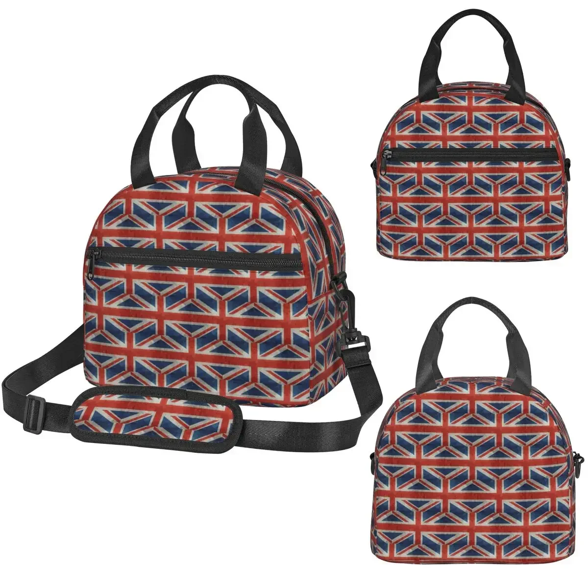 British Union Jack Flag Grungy Vintage Version Insulated Lunch Bag for Kids School Cooler Thermal Box Tote Portable Lunch Boxes