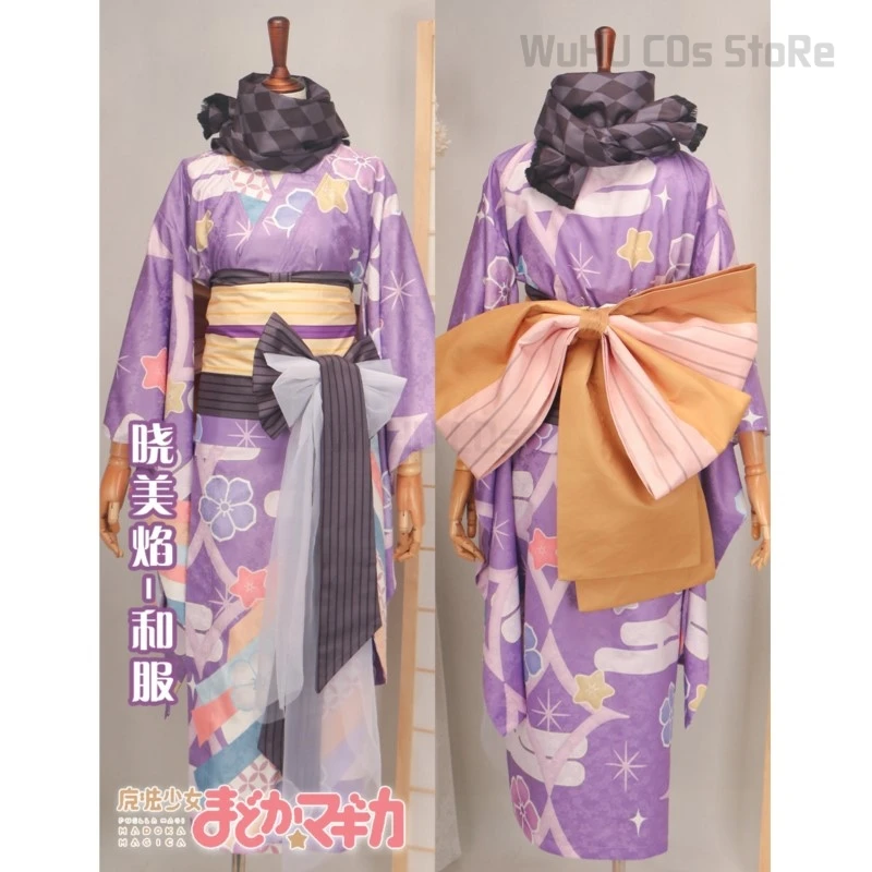 Robe de Cosplay Puella Magi pour Femme, Perruque, Kimono, Uniforme d'Halloween, Carnaval, ix