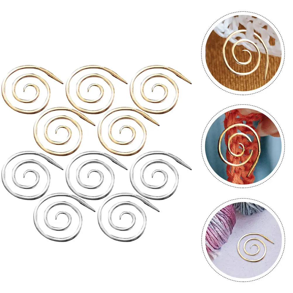 

Набор из 10 высококачественных спиральных вязальных спиц из коррозионностойкого сплава для свитеров, носков, шапок, шарфов, для рукоделия