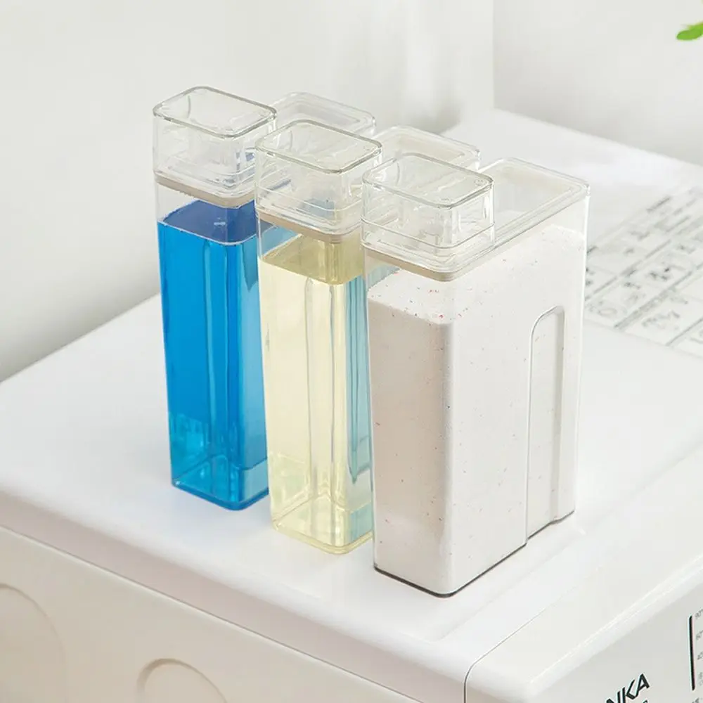 

Transparent Laundry Detergent Bottle Sealed Refillable Laundry Powder Container Large Capacity with Cap Softener Storage Bottle
