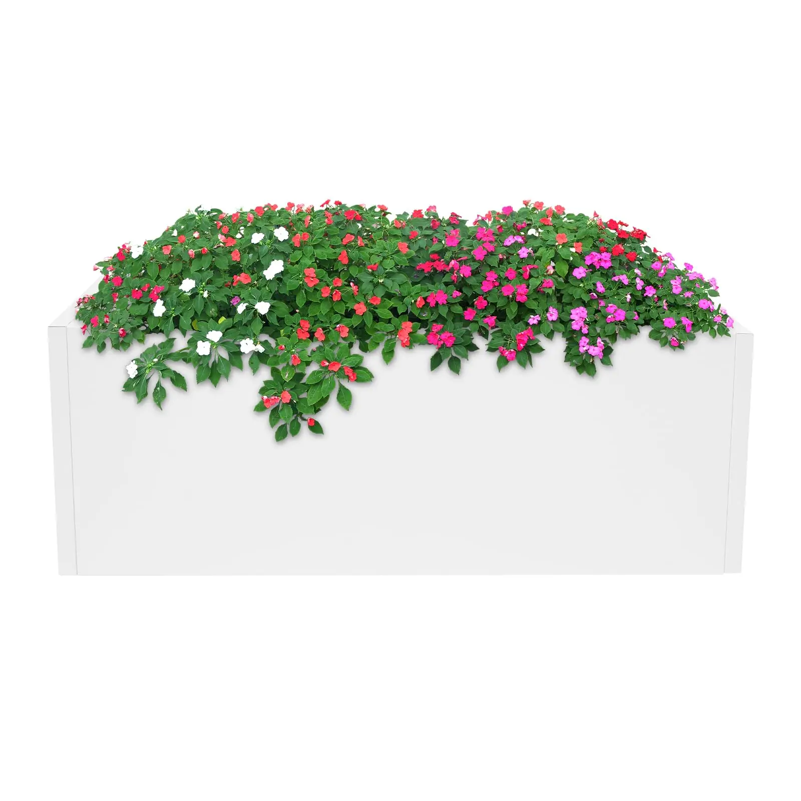 

Steel Planter Box, 38 x 15 x 15in White Planter Box, Outdoor & Indoor Plant Container, Rectangular Planter Boxs with Gloves for