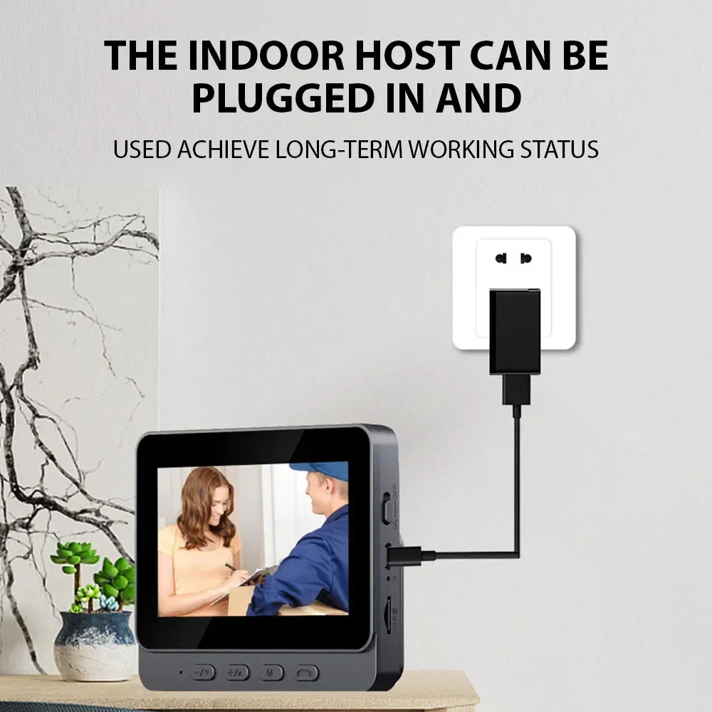 NEW 4.3'' IPS Screen 2.4G Wireless Visual Intercom Doorbell with Screen Smart High-definition Video Monitoring Two-Way Intercom