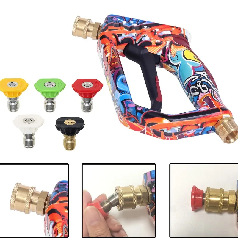 High Pressure Car Water Gun 1/4 Inch Connector M22 Portable Spray Nozzle Jet Colorful Car Spray Cleaning Washing Tools