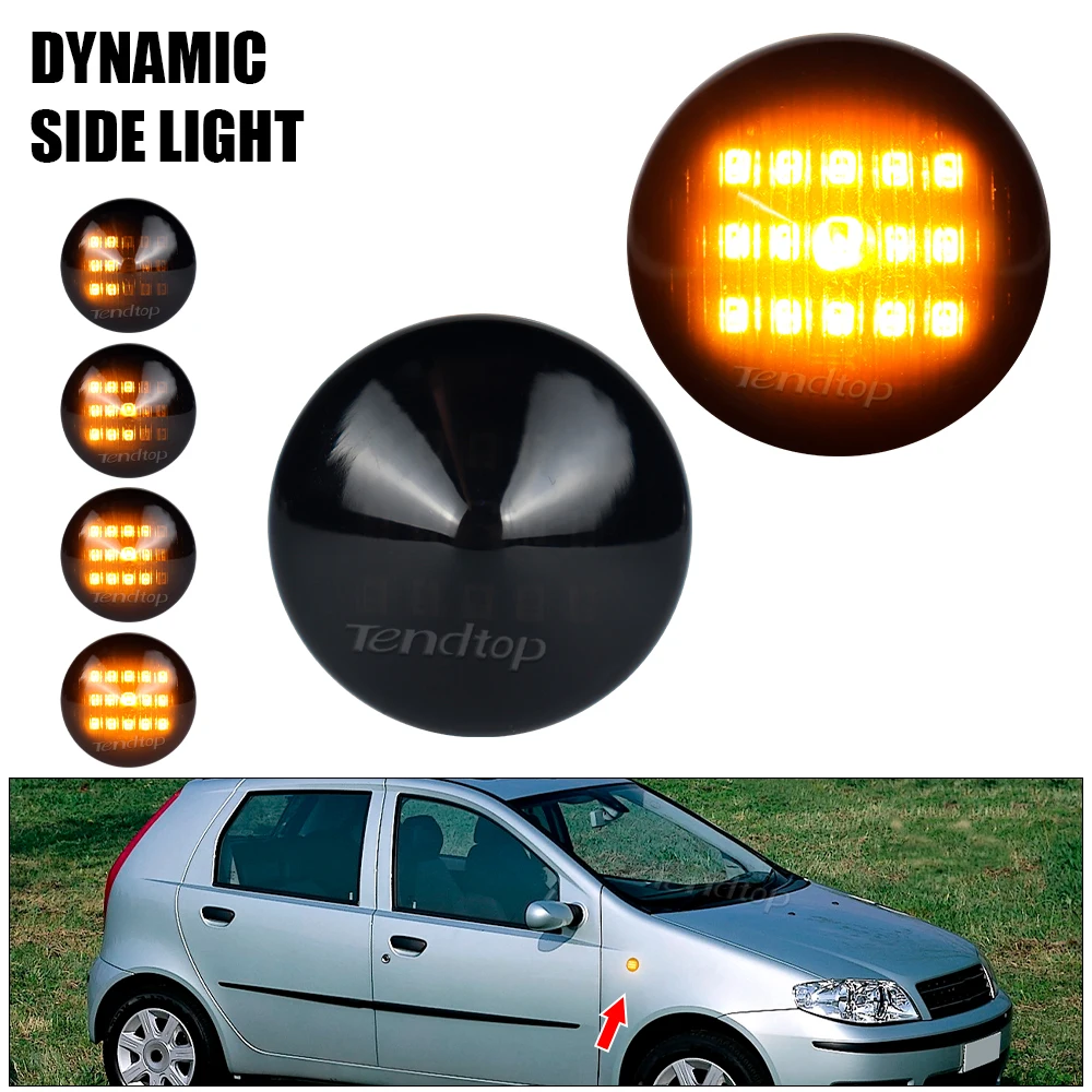 Dynamic Side Marker Turn Signal Light Indicator LED Flash  For Fiat Punto 188 1999-2012 Doblo 2001-2005