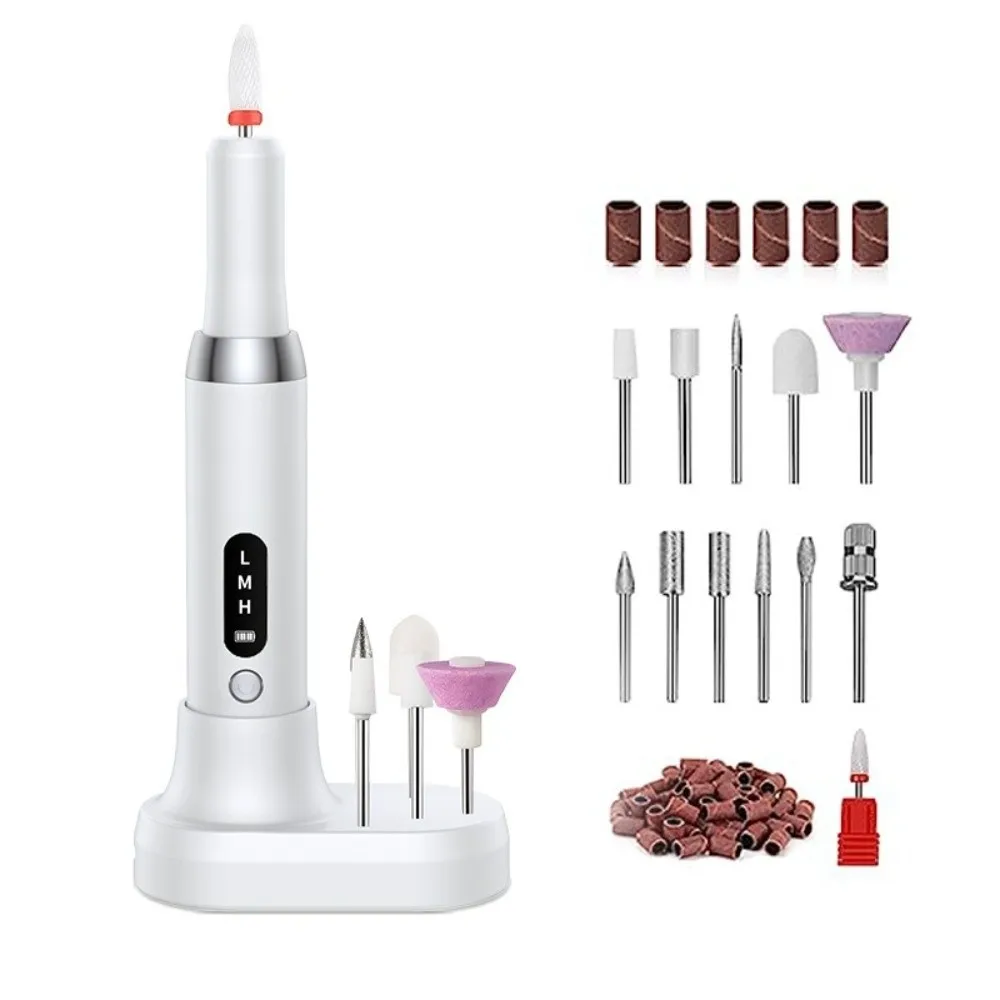 Rechargeable Electric Nail Polisher Dead Skin Removal Included Drill Bits Manicure Machine Low Noise Sanding File Pen